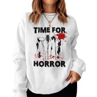 Time For Scary Horror Movies Sarcastic Halloween Women Sweatshirt | Mazezy UK