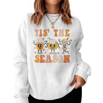 Tis The Season Pumpkin Spice Coffee Retro Fall Women Kids For Coffee Lovers Women Sweatshirt | Mazezy