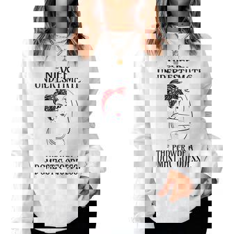 Never Underestimate Domestic Goddess Women Sweatshirt | Mazezy