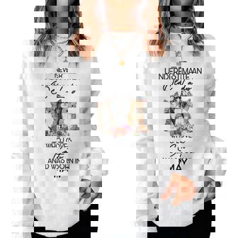 Never Underestimate An Old Lady Who Loves Cats May Women Sweatshirt | Mazezy