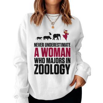Never Underestimate A Woman Who Majors In Zoology Women Sweatshirt - Thegiftio UK