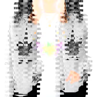 Unicorn Face Halloween Costume Thanksgiving Fall Women Girls Halloween Costume Women Sweatshirt | Mazezy