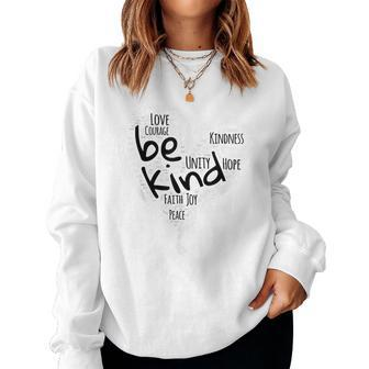 Unity Day Orange Heart Be Kind Anti Bullying Women Sweatshirt | Mazezy CA