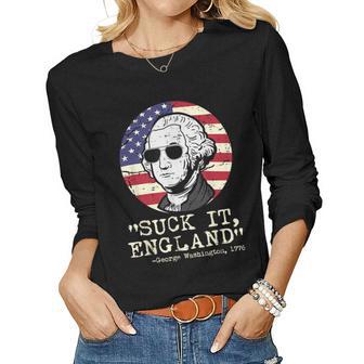 4Th July George Washington England Funny Patriotic Men Women Women Graphic Long Sleeve T-shirt - Monsterry DE