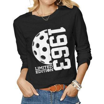 60Th Birthday Pickleball Limited Edition 1963 Women Graphic Long Sleeve T-shirt - Seseable