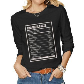 Aquarius Facts Apparel For Men And Women Funny Zodiac Gift Gift For Women Women Graphic Long Sleeve T-shirt - Thegiftio UK