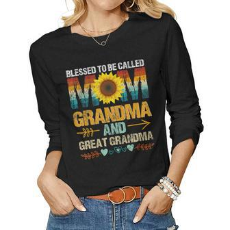 Blessed To Be Called Mom Grandma Great Grandma Mothers Day Women Graphic Long Sleeve T-shirt - Seseable