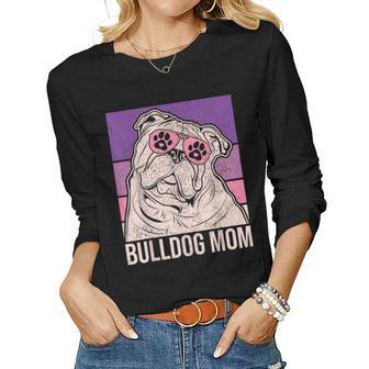 Dog Mama Pet Owner Animal Lover Outfit English Bulldog Mom Women Graphic Long Sleeve T-shirt - Thegiftio UK