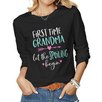First Time Grandma Let The Spoiling Begin New 1St Time Gift For Womens Gift For Women Women Graphic Long Sleeve T-shirt - Thegiftio UK