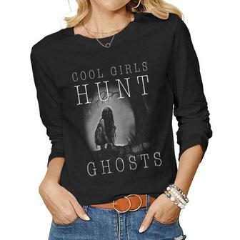 Ghost Hunting Funny Ghosthunter Girl Paranormal Gift For Womens Gift For Women Women Graphic Long Sleeve T-shirt - Thegiftio UK