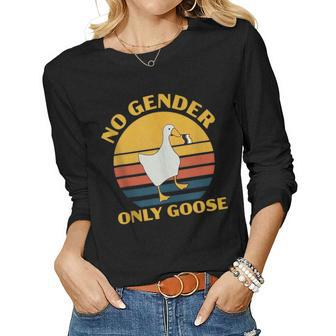 Goose No Gender Nonbinary Lgbt Duck Gay Pride Lgbt Lover Women Long Sleeve T-shirt | Mazezy