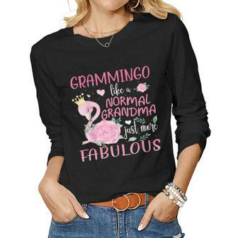 Grammingo Like A Normal Grandma Flamingo Gift For Women Women Graphic Long Sleeve T-shirt - Thegiftio UK