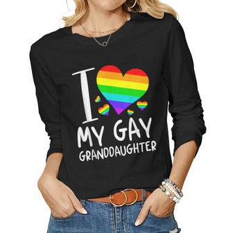 I Love My Gay Granddaughter Lgbt Month Family Proud Women Graphic Long Sleeve T-shirt - Seseable