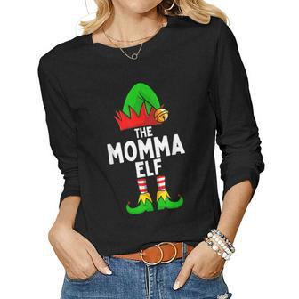 Momma Elf Matching Family Christmas Women Gift For Women Women Graphic Long Sleeve T-shirt - Thegiftio UK
