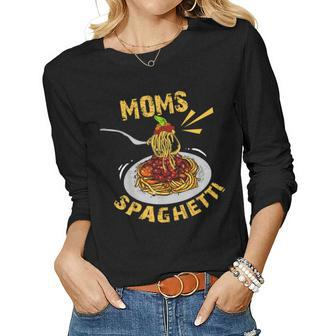 Moms Spaghetti Food Lovers Novelty For Women Women Long Sleeve T-shirt | Mazezy CA