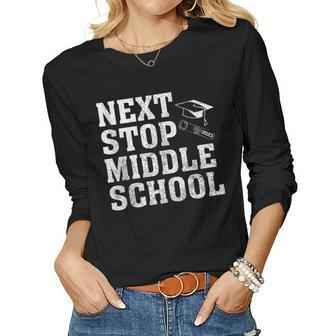 Next Stop Middle School Graduation 2023 Teacher Student Women Long Sleeve T-shirt | Mazezy