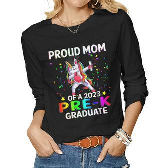 Proud Mom Of A Class Of 2023 Prek Graduate Unicorn Women Long Sleeve T-shirt | Mazezy