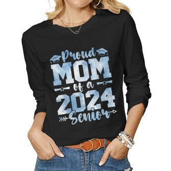 Proud Mom Class Of 2024 Senior Graduate 2024 Senior 24 Women Long Sleeve T-shirt | Mazezy
