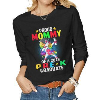 Proud Mommy Of A 2023 Prek Graduate Unicorn Dabbing Women Long Sleeve T-shirt | Mazezy UK