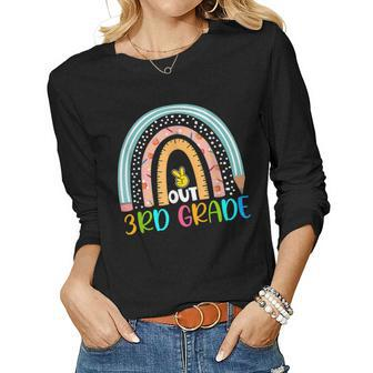 Rainbow Peace Out 3Rd Grade Happy Last Day Of School Women Long Sleeve T-shirt | Mazezy