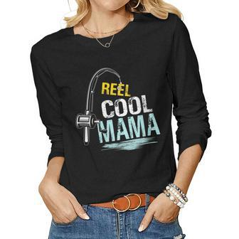 Reel Cool Mama Fishing Fisherman Retro For Women Women Long Sleeve T-shirt | Mazezy