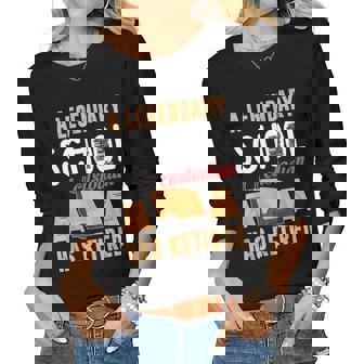 Retired School Custodian Gift School Custodian Retirement Gift For Women Women Graphic Long Sleeve T-shirt - Thegiftio