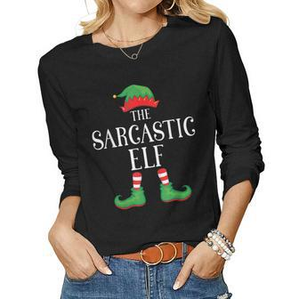 Sarcastic Elf Matching Group Xmas Funny Family Christmas Gift For Women Women Graphic Long Sleeve T-shirt - Thegiftio UK