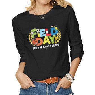 School Field Day Teacher Let The Games Begin Field Day 2022 Women Long Sleeve T-shirt | Mazezy