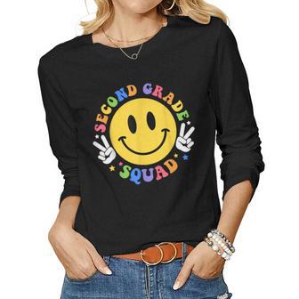 Second Grade Vibes Back To School Retro 2Nd Grade Teachers Women Graphic Long Sleeve T-shirt - Seseable