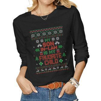 My Soninlaw Is My Favorite Child From Motherinlaw Xmas Women Long Sleeve T-shirt | Mazezy