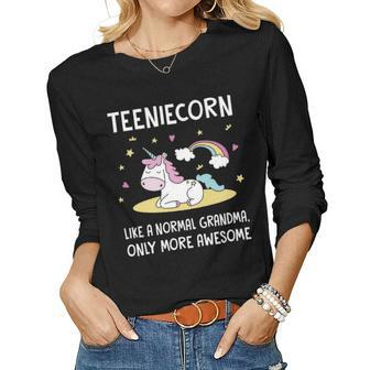 Teenie Grandma Gift Nie Unicorn Women Graphic Long Sleeve T-shirt - Seseable