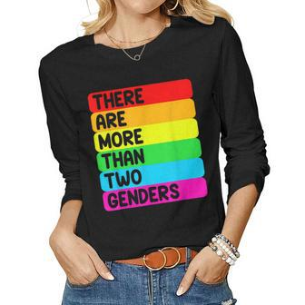 There Are More Than Two Sexes Of Lgbtq Rainbow Flag Gift For Women Women Graphic Long Sleeve T-shirt - Thegiftio UK