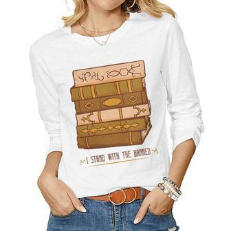 Im With The Banned Books I Read Banned Books Lovers Library Women Long Sleeve T-shirt | Mazezy