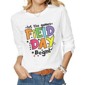 Field Day 2023 Let The Games Begin Teacher Students Women Long Sleeve T-shirt | Mazezy