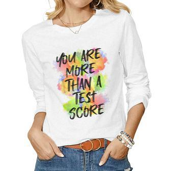 Leopard You Are More Than A Test Score Teacher Test Day Gift For Women Women Graphic Long Sleeve T-shirt - Thegiftio UK