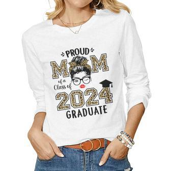 Proud Mom Of A Class Of 2024 Graduate Senior 24 Graduation Women Long Sleeve T-shirt | Mazezy