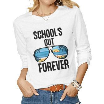 Schools Out Forever Graduation Last Day Of School Women Long Sleeve T-shirt | Mazezy