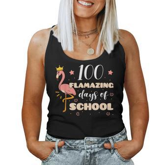 100 Flamazing Days Of School Flamingo Girl Student Teacher Women Tank Top | Mazezy
