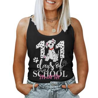101 Days Of School Dalmatian Dog 100 Days Smarter Teacher For Teacher Women Tank Top | Mazezy
