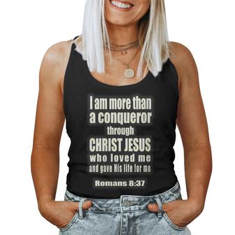 Womens More Than A Conqueror Christian  Women Tank Top Basic Casual Daily Weekend Graphic