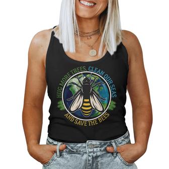Hug More Trees Clean Seas Save Bees Earth Day Nature Lover  Women Tank Top Basic Casual Daily Weekend Graphic