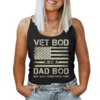 Womens Mens Vet Bod Like Dad Bod But More Back Pain Veteran Fathers  Women Tank Top Basic Casual Daily Weekend Graphic