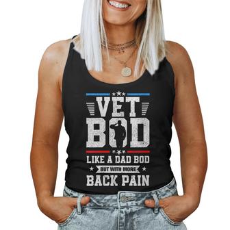 Womens Veteran Dad Vet Bod Like Dad Bod But More Back Pain Men  Women Tank Top Basic Casual Daily Weekend Graphic