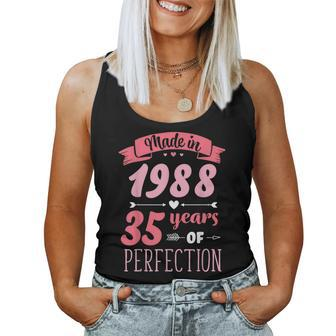 35 Birthday Decorations Women Female 35Th Bday 1988 Birthday Women Tank Top Basic Casual Daily Weekend Graphic - Seseable