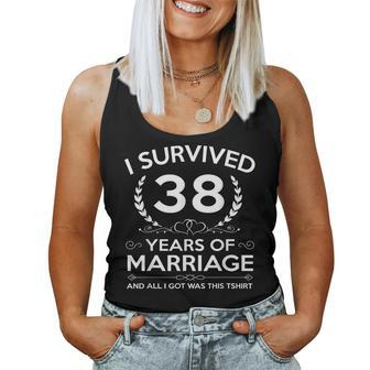 38Th Wedding Anniversary Couples Husband Wife 38 Years Women Tank Top | Mazezy CA