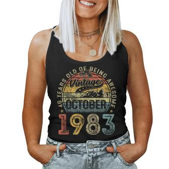 40 Years Old Vintage October 1983 40Th Birthday Women Tank Top | Mazezy