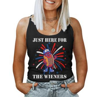 4Th Fourth Of July Just Here For The Wieners Hot Dog Women Tank Top | Mazezy