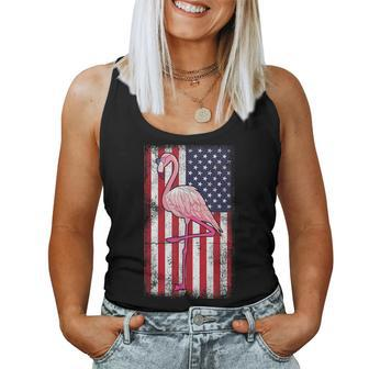 4Th Of July Independence Day Men Women Flamingos Usa Flag Women Tank Top | Mazezy