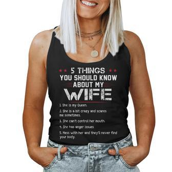 5 Things You Should Know About My Wife Husband For Husband Women Tank Top | Mazezy