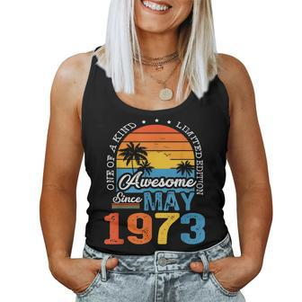 50 Years Old Awesome Since May 1973 Gifts 50Th Birthday Women Tank Top Basic Casual Daily Weekend Graphic - Thegiftio UK